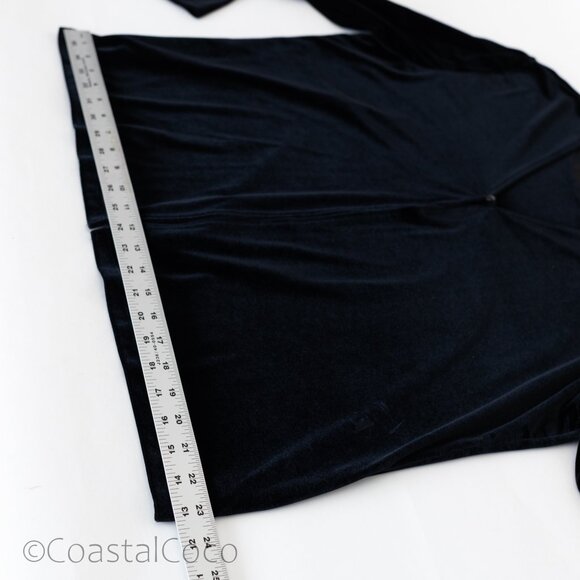 Vintage Notations Black Velvet Twin Top XL Retro Gothic Witchy Vampy Office - Picture 10 of 12